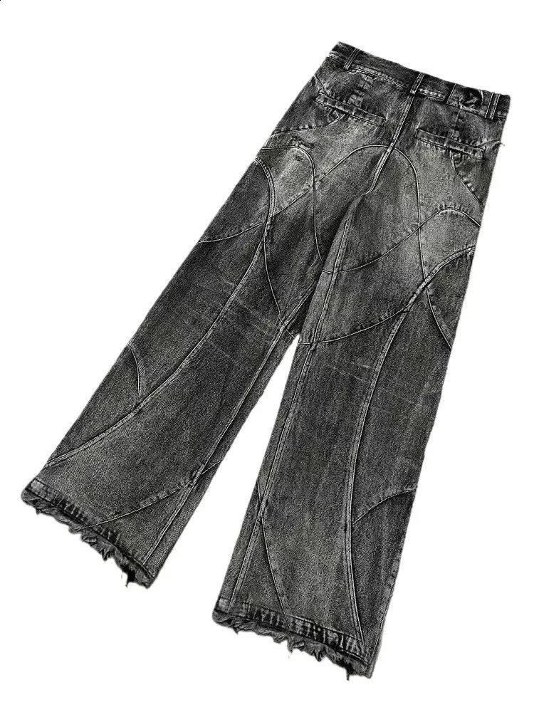 HOUZHOU Y2k Streetwear Punk Hip Hop Jeans Women Grunge Baggy Ripped Denim Trousers Gothic Vintage Distressed Wide Leg Goth 241218