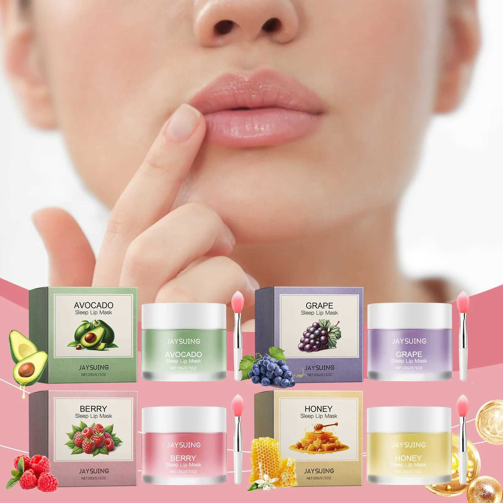 Lip sleep facial mask permanent mixed fade lip line night lip care reduce dryness soft and moisturizing Korean lip facial maskW241223