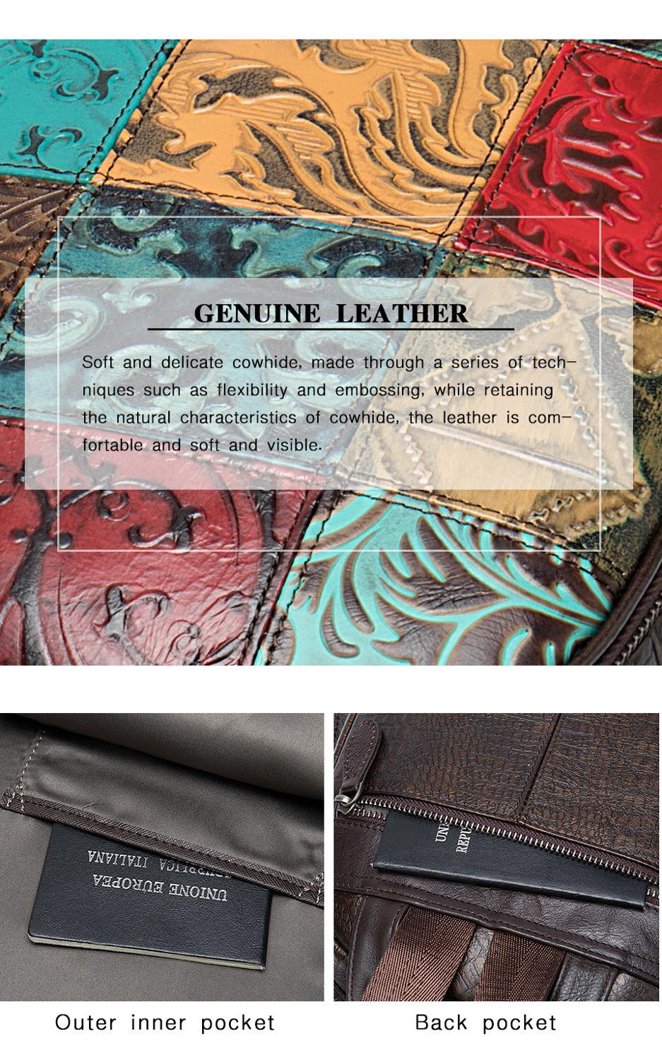 WESTAL Women's Designer Laptop Leather Backpack Notebook Mochila School Bag For Girls Travel Backpacks Female