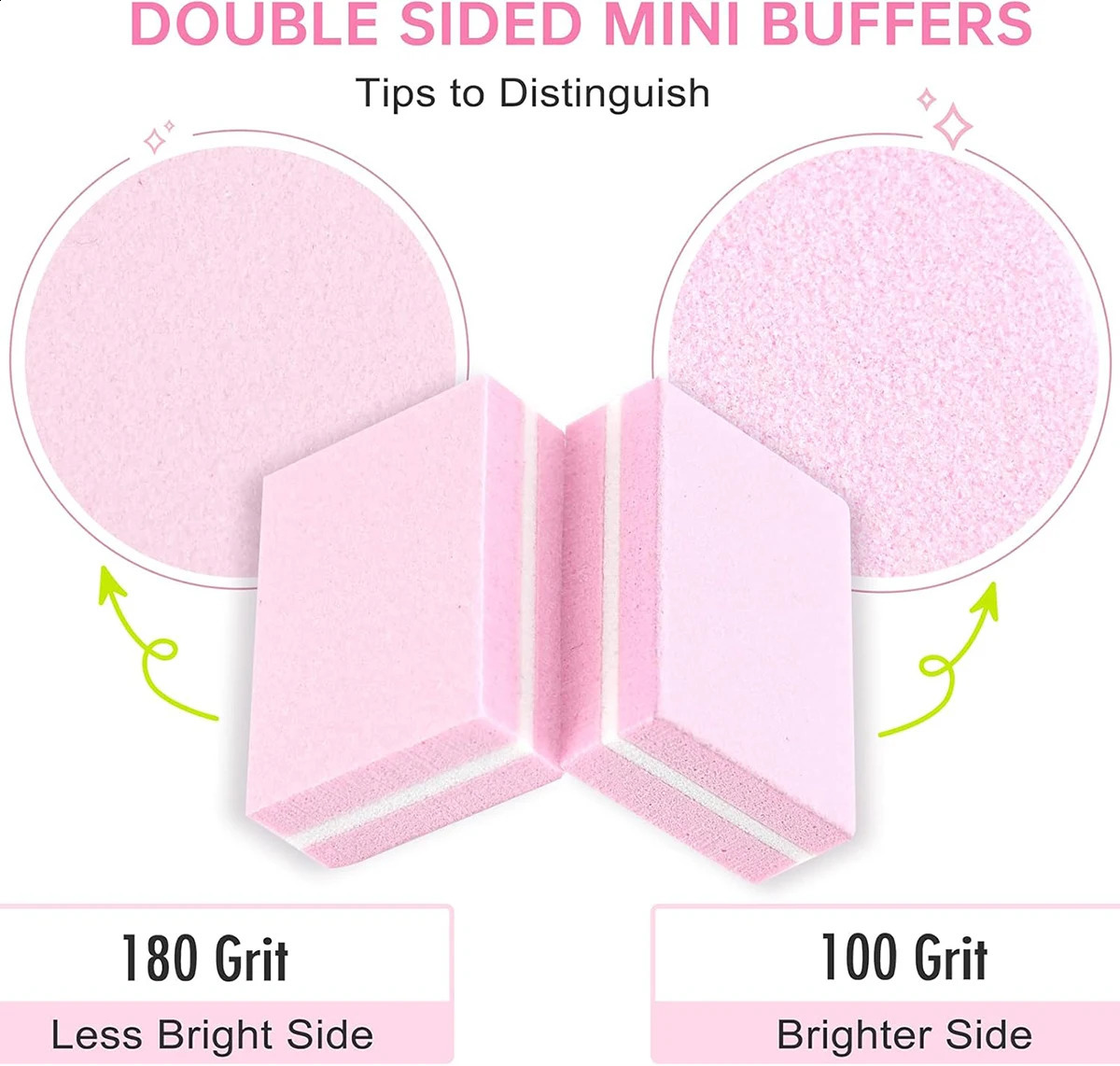 50 Pcs Disposable Zebra Nail Files 100/180 Grit and 50Pcs Pink Mini Nail Buffer Blocks Bundle For Nail Care 241223