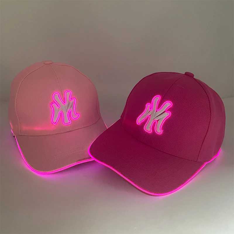Caps Hats Fashion pink baseball cap girls clothing accessories luminous LED cap baseball cap H241223