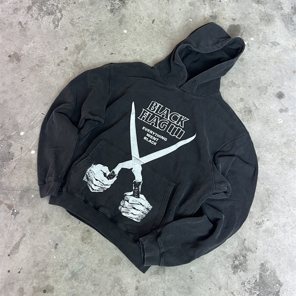 Streetwear Best Quality Vintage Printed Sweatshirt Casual 100%Cotton Loose Oversized Pullover Hoodies For Men