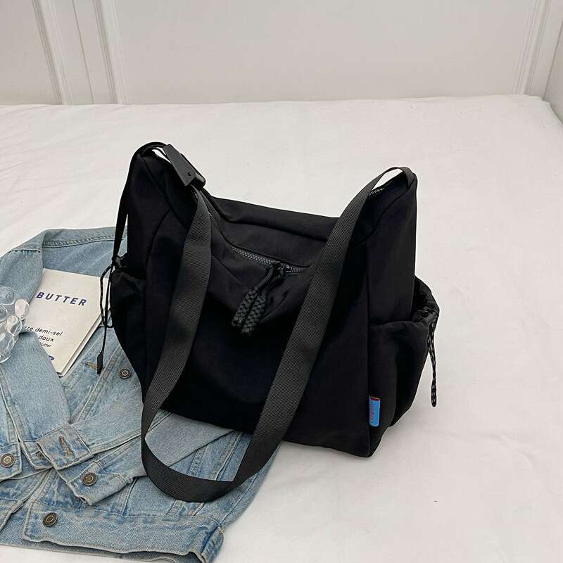 High-end Solid Color Casual Large Capacity Shoulder Bag, Versatile Crossbody For Commuting, Unisex Trendy Bag