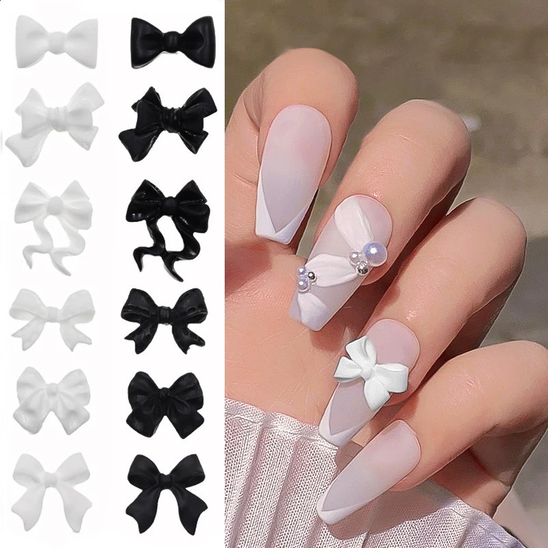 50pcs Kawaii White Pennant Nail Charms 3D Resin Jewelry Nail Art Decoration Accessories Pennant French Style Nail Supplies 241223