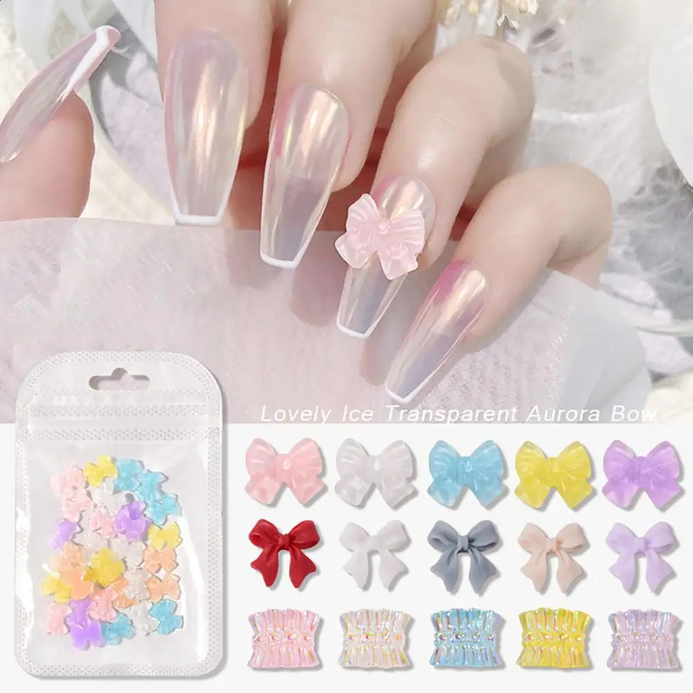 Nail Butterfly Rhinestone Nail Art Tools Shiny Lightweight 3D Colorful Nail Bow Rhinestone Bow Ornaments Fashion Style 241223