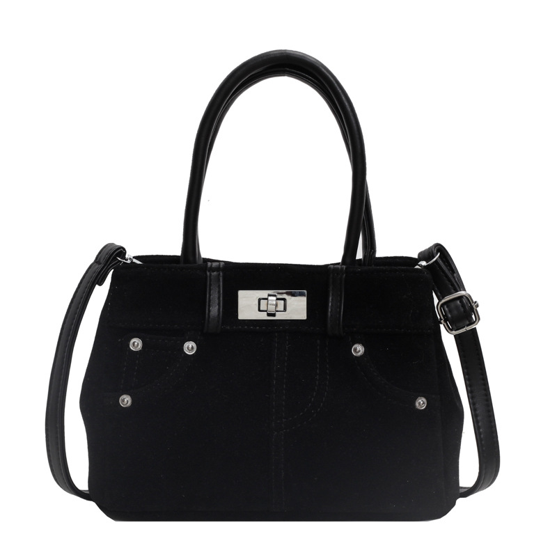 Canvas Tote With Strap: Women's Single Shoulder Handbag - Square Sanding Tote, Lightweight File Bag For Daily Use New Free Delivery Designer Bag