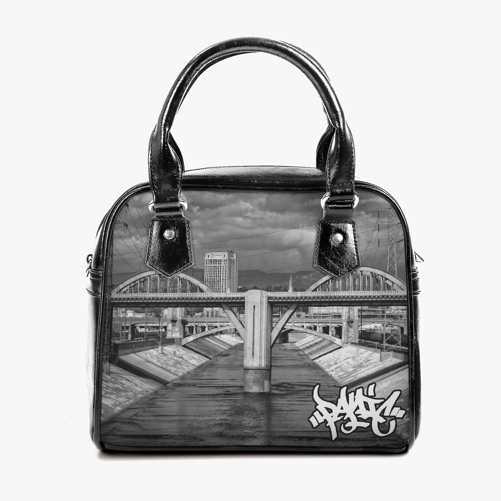 Customized camouflage landscape 3D printed leather underarm with high-end niche design, women's new single shoulder crossbody bag