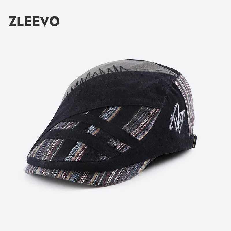 Caps Hats High quality baseball cap mens seasonal fashion classic new cotton striped front hat summer retro style mens beret H241223