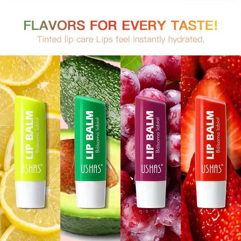 USHAS 4 Fruit Flavors Lip Balm Hydrating Moisturizing Lip Balm Autumn Winter Exfoliate Natural Ingredients Lip Care ToolsXJ241223
