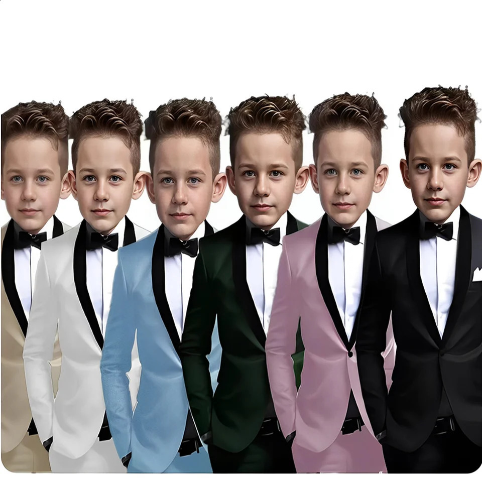 Suit for Boys Wedding Tuxedo 2 Piece Suit Formal Jacket Pants Velvet Collar Blazer Fashion Kids Blazer 2 to 16 Year 241223