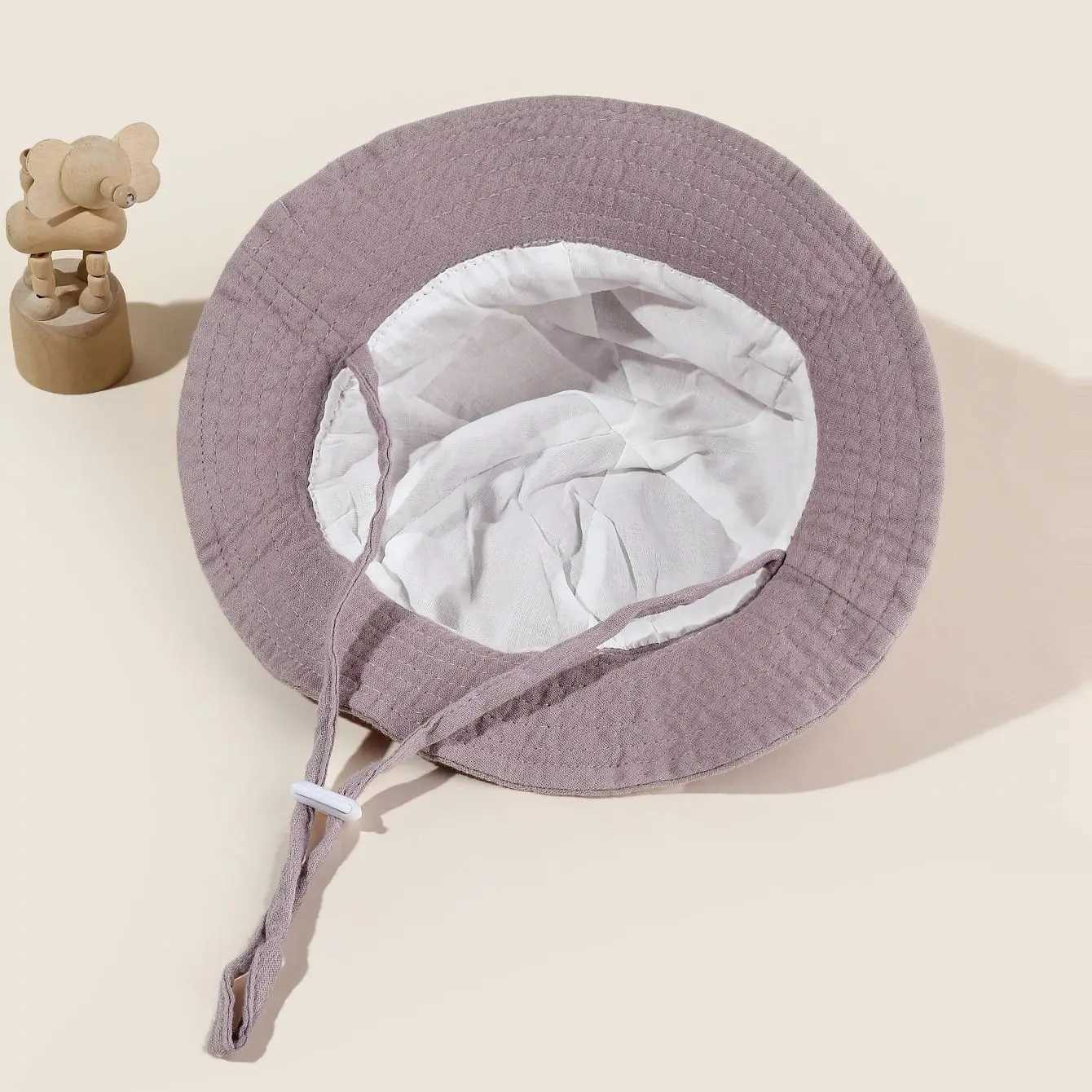 Caps Hats Baby Sun Hat Summer Sunhat Childrens Bucket Hat Girls Pure Cotton Beach Preschool Boys Hat Baby Newborn Accessories 0-12M H241223