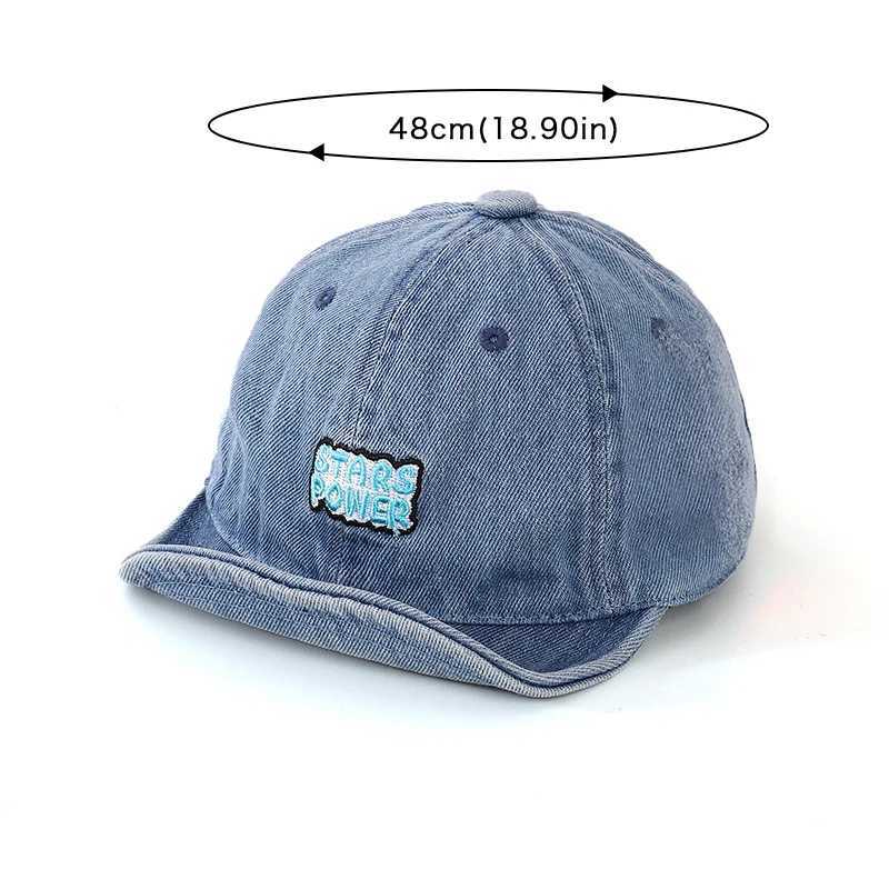 Caps Hats New Cowboy Letter Baby Baseball Hat Summer Retro Soft Brim Outdoor Sun Hat Boys and Girls Casual Sports Childrens Leather Hat H241223