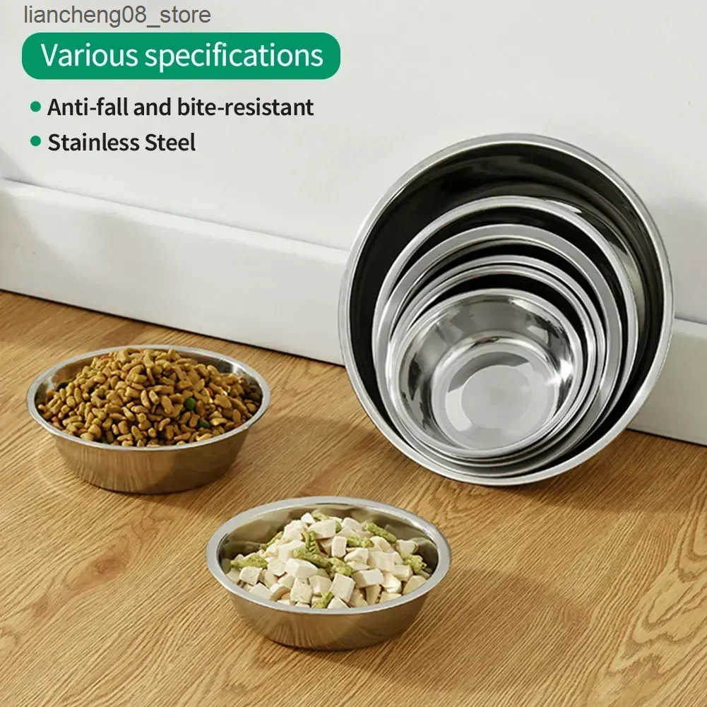Dog Bowls Dishes Large Capacity Dog Bowl Stainless Steel Pet Feeding Bowl Cat and Dog Food Drinking Bowl Metal Feeding Bowls L240910