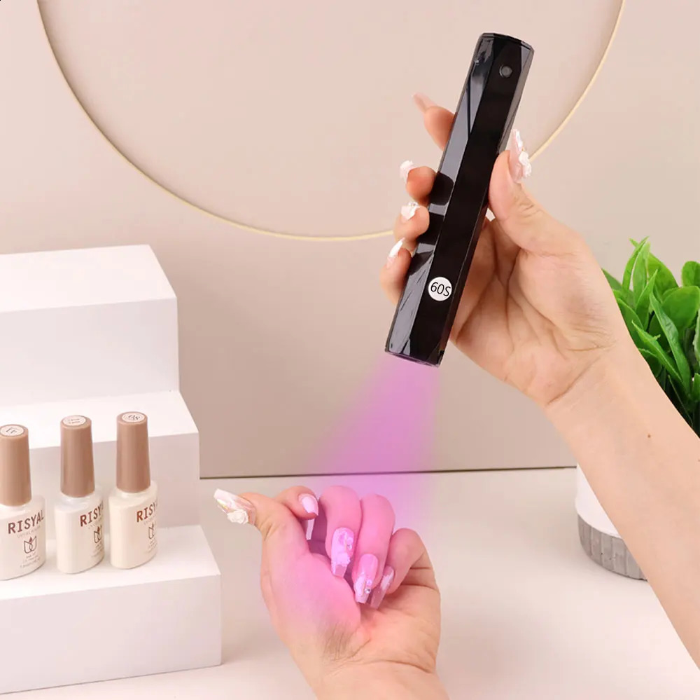 Portable LED Nail Lamp Rechargeable Quick Curing Handheld UV Light for Nails USB Nail Dryer Black Manicure Lamp Nail Art Tools 241223