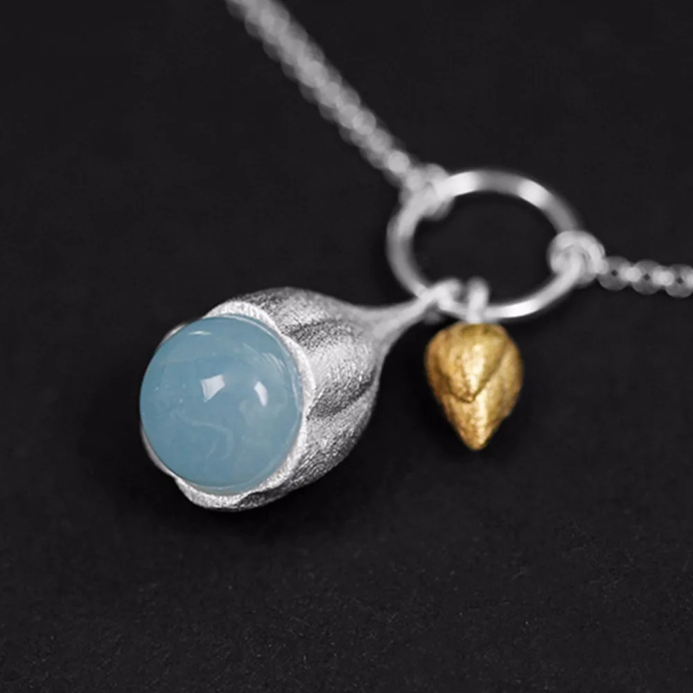 Lotus Fun Moment Real 925 Sterling Silver Natural Stone Handmade Fashion Jewelry Elegant Lotus Buds Bracelets for Women 241220