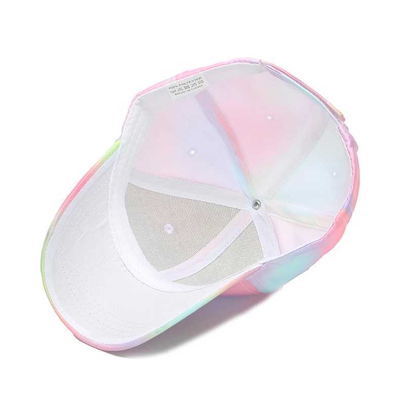 Caps Hats Summer childrens baseball cap fashionable tie dye printed snap suitable for outdoor street wear by children and girls adjustable ducktongue 