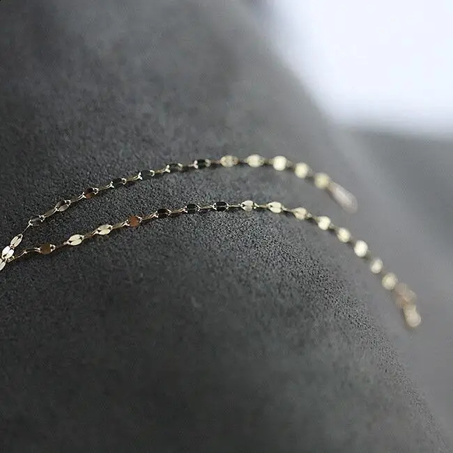 GOLDtutu 14K Gold Bracelet Japanese Exquisite Shining Lips Kiss Word kj279 241220
