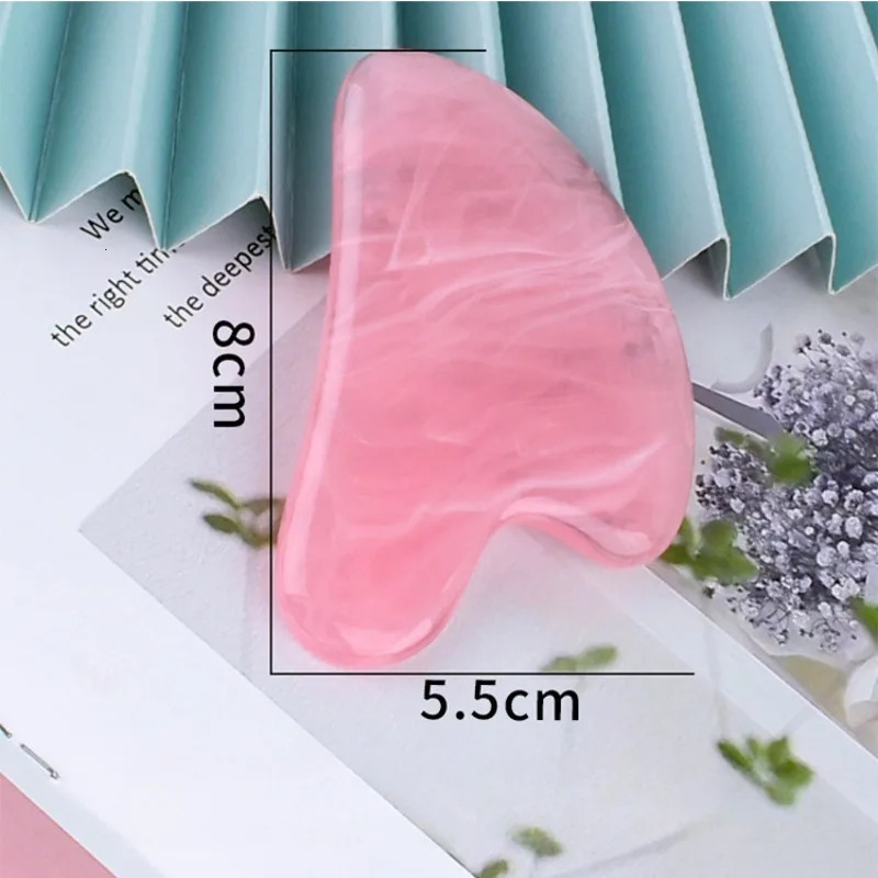 Resin Guasha Massage Board Rose Pink Jade Scraper Neck Back Body Tool 241213