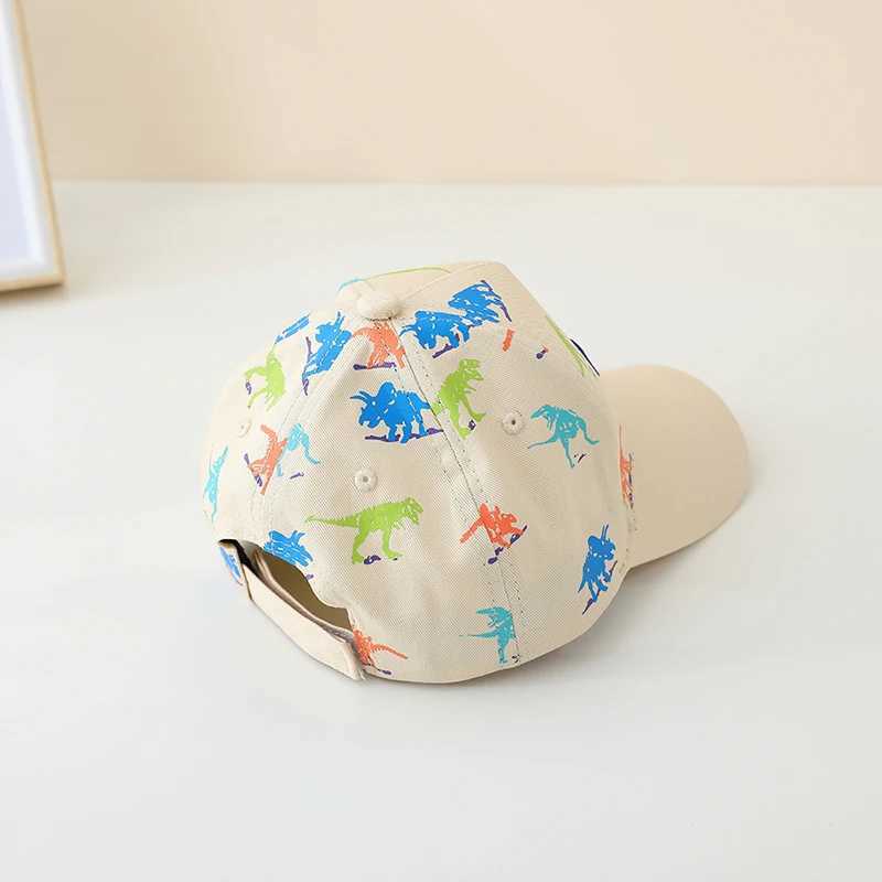 Caps Hats Childrens sports hat school baby baseball 2024 summer embroidered dinosaur outdoor childrens hat 2-8 years adjustable H241223