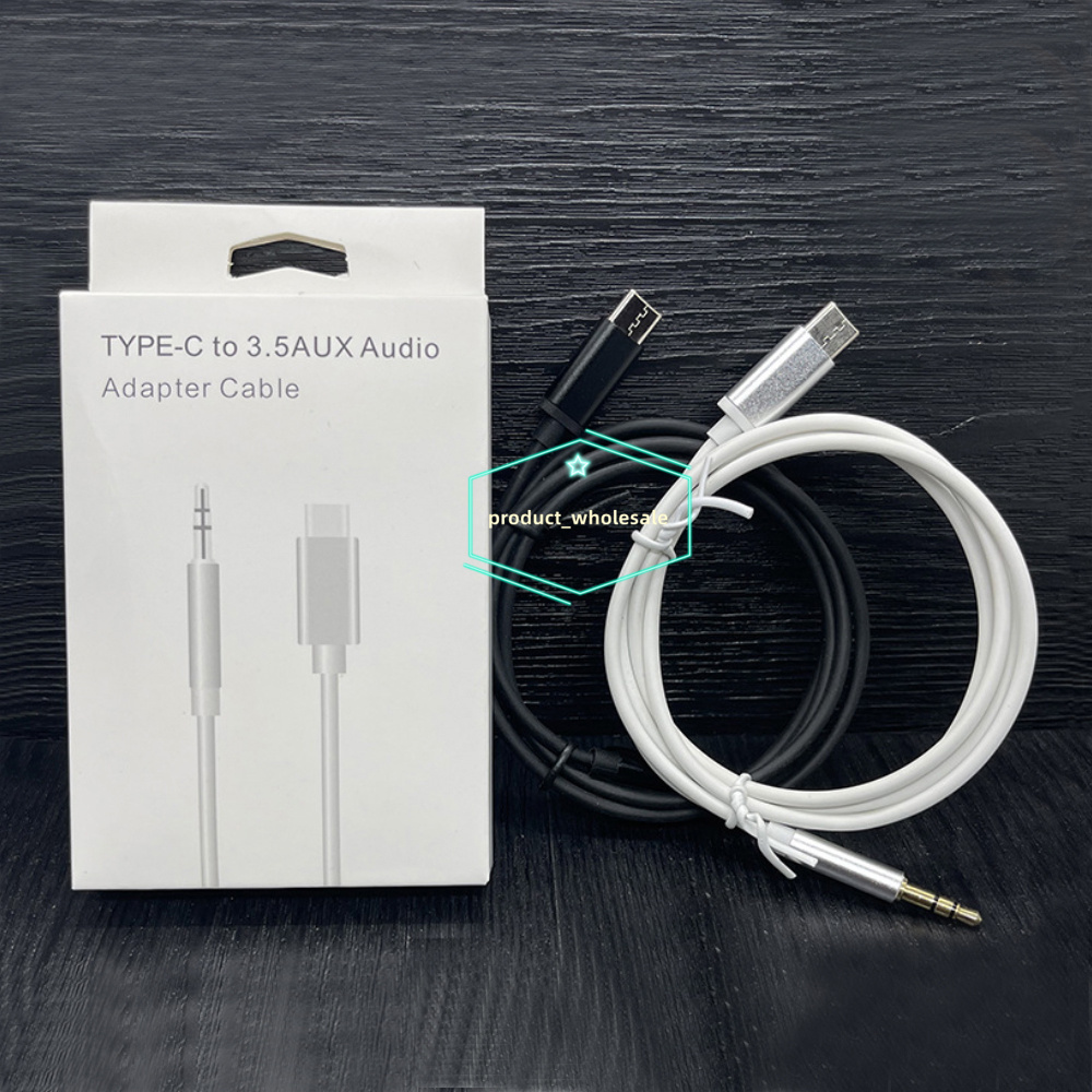 iPhone Car Audio 1m 3FT Cable USB Type C To 3.5mm Male Jack Aux Headphone Cord USBC Earphone Adapter Converter for iPhone 16 15 14 13 12 11 X Pro Max and Samsung Phones