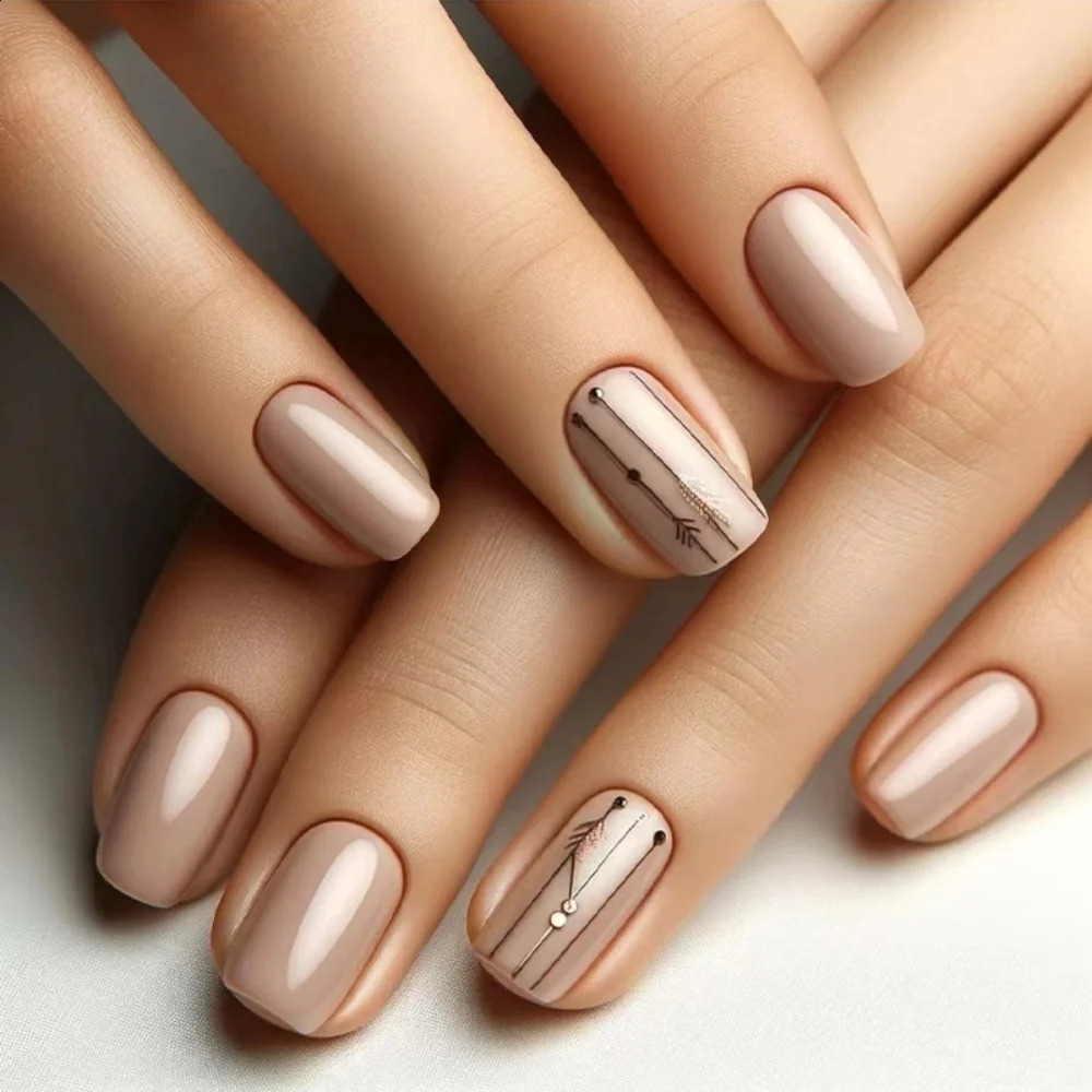 24pcs Glitter Short Square Flash Aurora Fake Nail Set Blue Press on False Nails Tips Full Cover Nail Art with Jelly Glue 241223