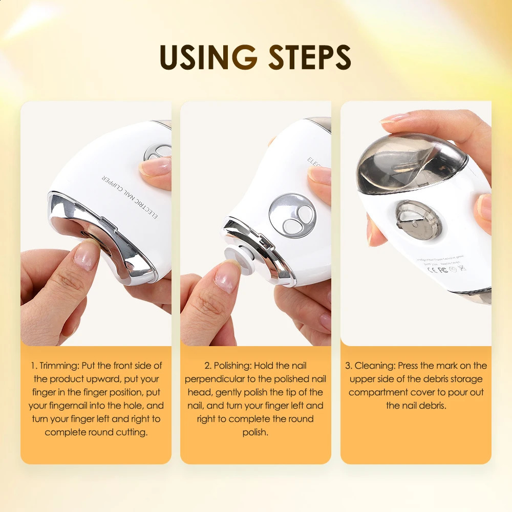 Electric Nail Clipper With Blue Light Adult Baby Toes Automatic Nail Clippers Grinder Manicure Cutter Trimming Polishing Tools 241223