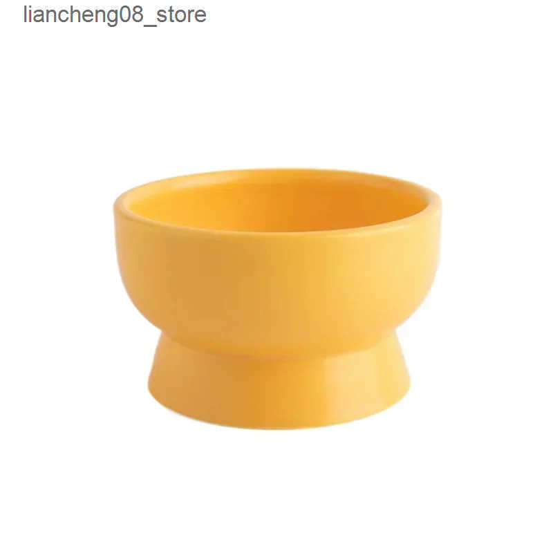 Dog Bowls Dishes Cat Food Water Bowls Nordic Style Pet Ceramics Feeding Dishes Puppy Kitten Neck Guard Matte Pottery Bowl Dog Eating Accessories L2409