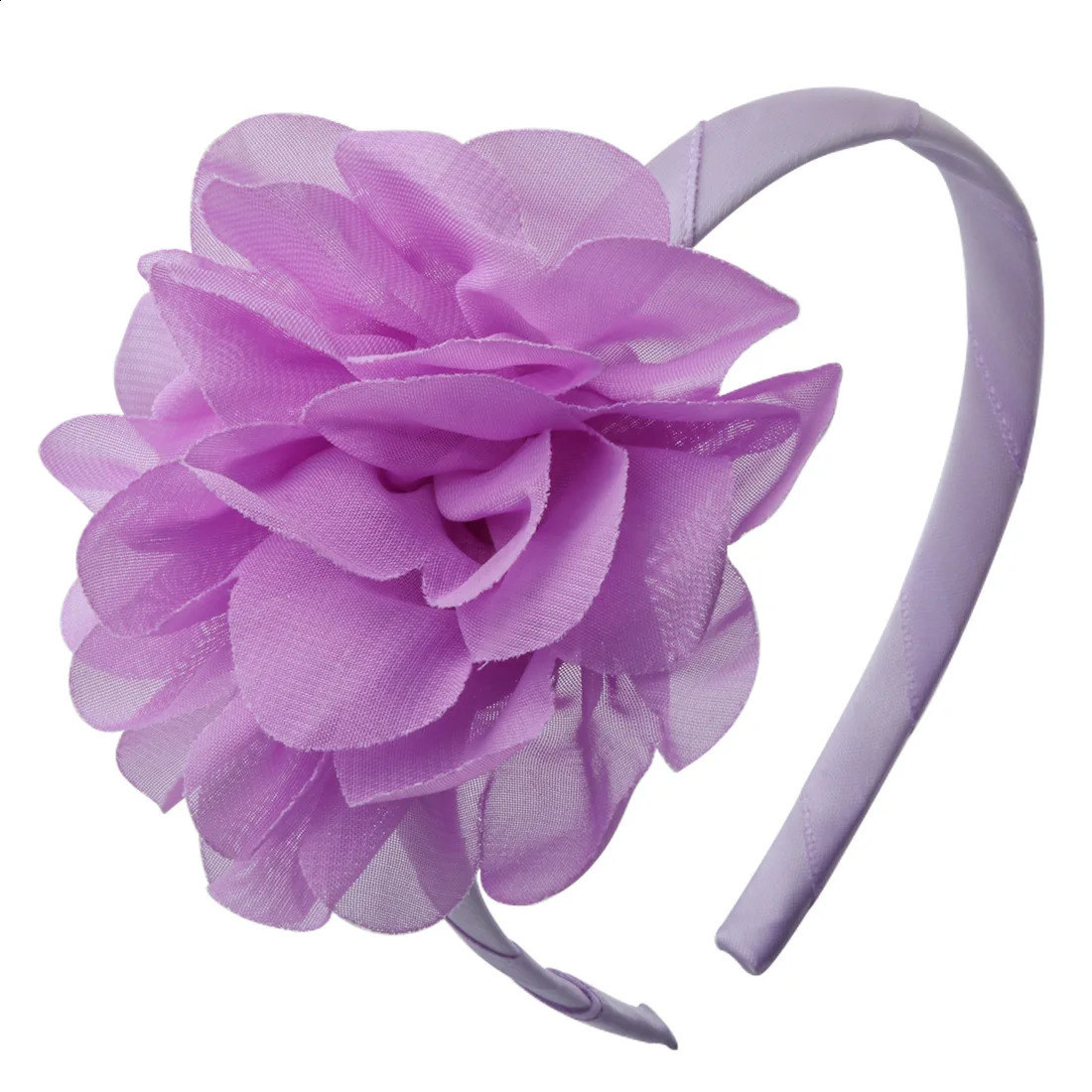 24pcs Fashion Big Chiffon Floral Hairbands Tulle Flower Hard Headbands Princess Headwear Boutique Hair Accessories for Girls 241223