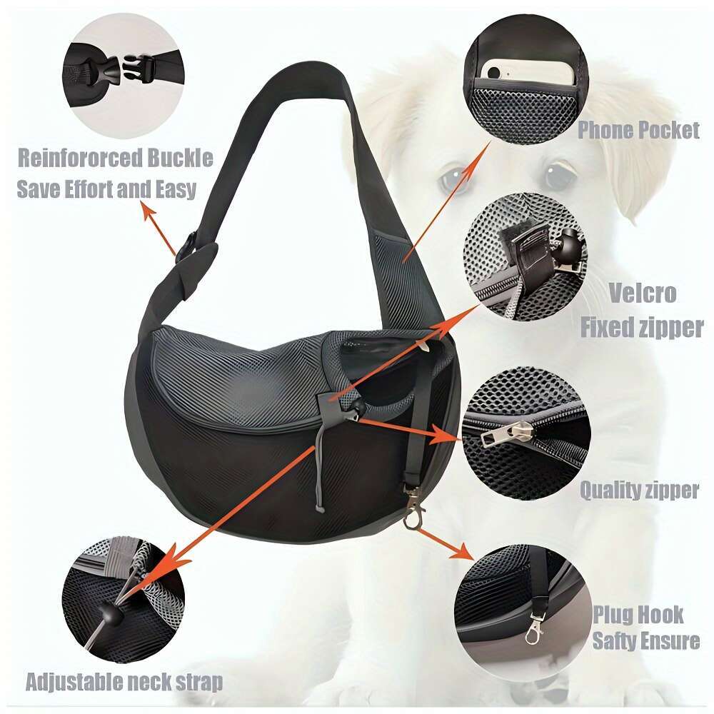 MeshVentilated Pet Carrier Backpack Lightweight Ergonomic Design for Cats & Dogs - Portable Crossbody Travel Bag