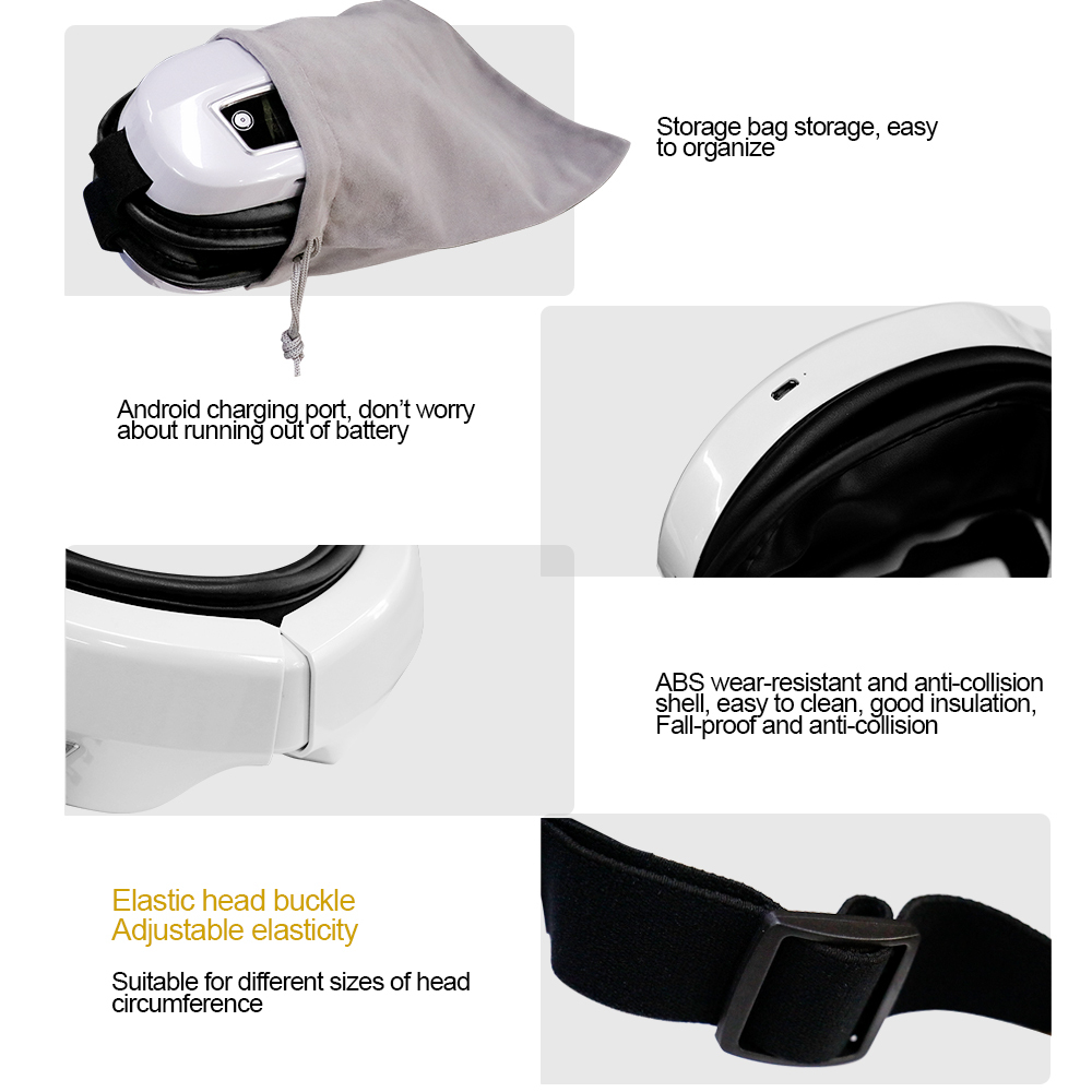 Smart Airbag Vibration Hot Compress Bluetooth Music Relieve Fatigue Massage Glasses Eye Care Massager