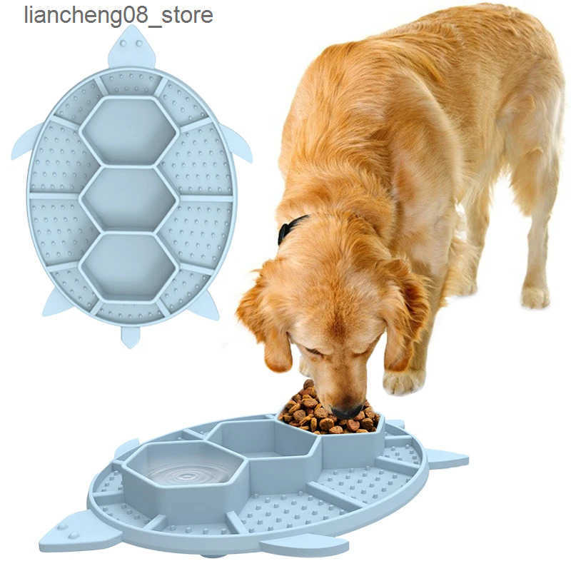 Dog Bowls Dishes Slow Food Dog Pad Turtle style Silicone Pad Dog Slow Food Bowl Sucker Placemat Pad Cats Dogs Feeding Pet Supplies L240910