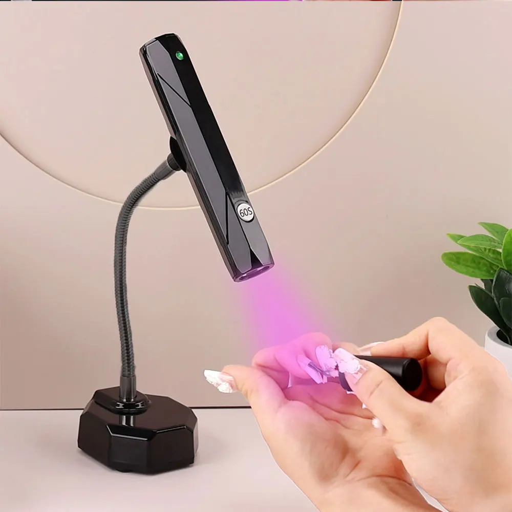 Portable LED Nail Lamp Rechargeable Quick Curing Handheld UV Light for Nails USB Nail Dryer Black Manicure Lamp Nail Art Tools 241223