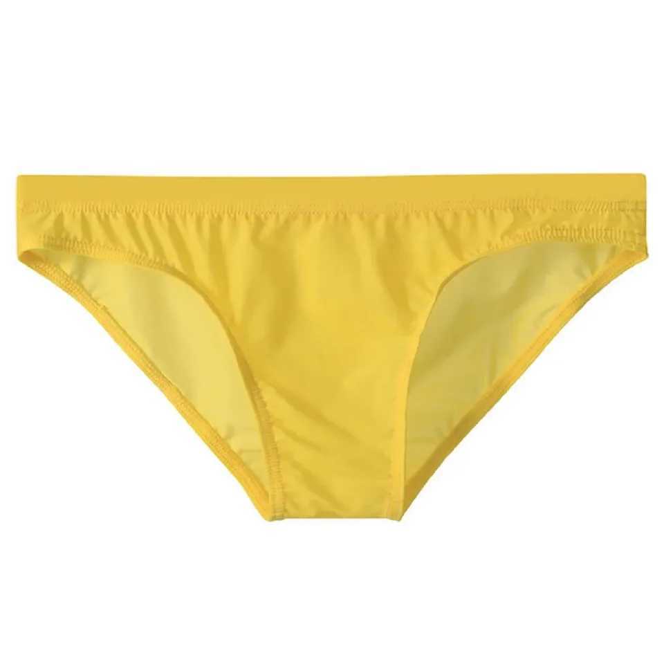 Mens sexy ice silk fabric low waist transparent bikini underwear ultra-thin soft underwear elastic breathable thong W241223