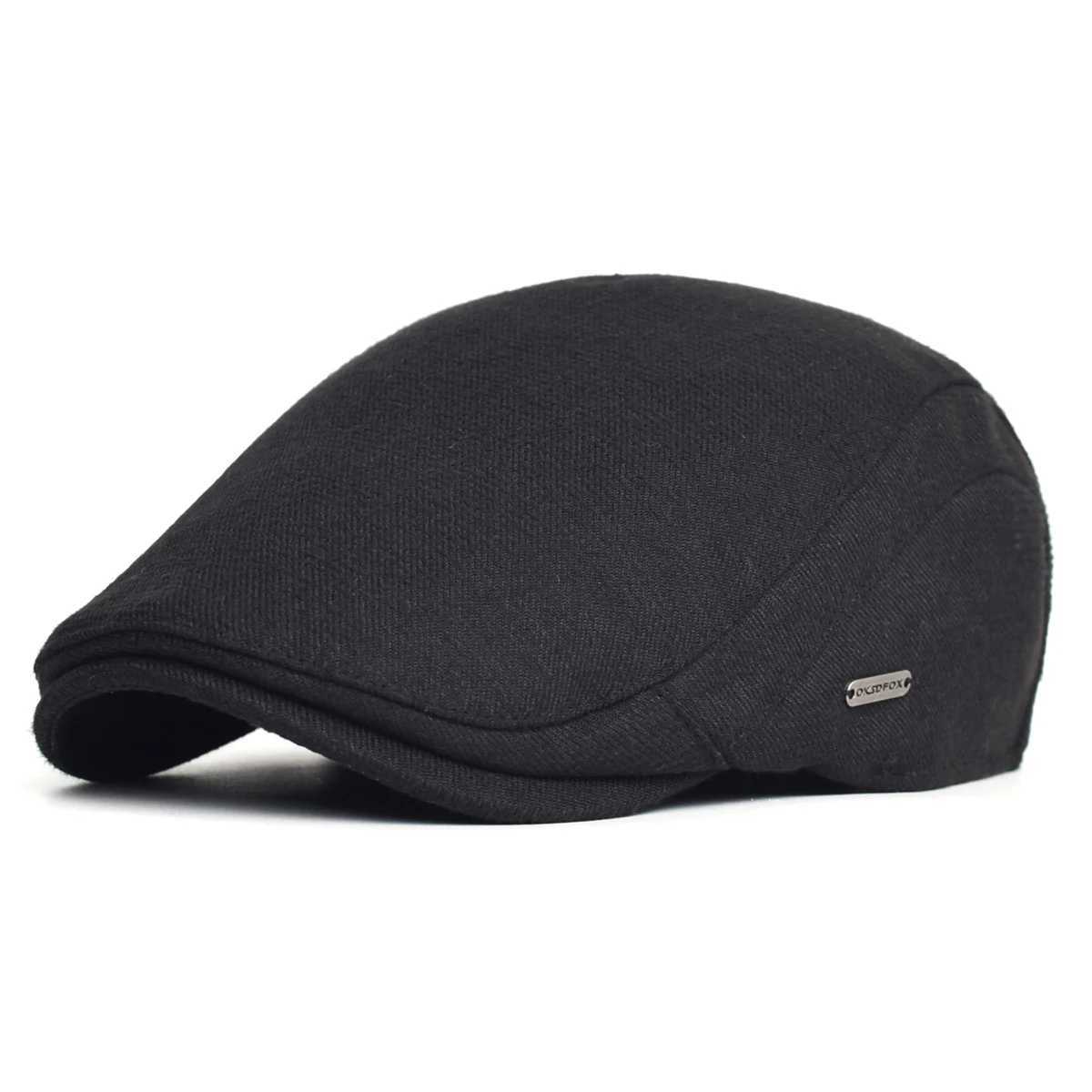 Caps Hats Autumn winter thick and warm news boy hat mens soft beret casual and fashionable detective hat retro driver flat hat H241223