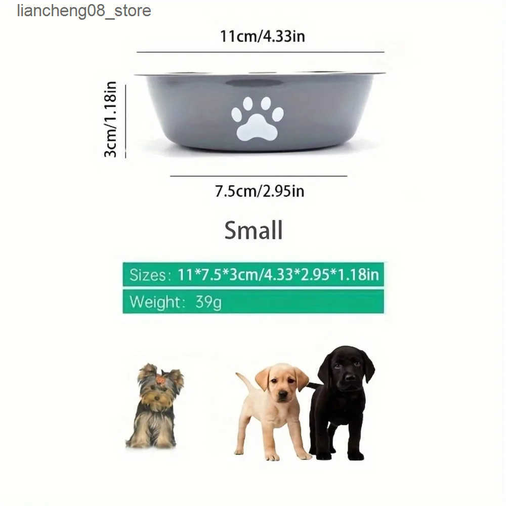 Dog Bowls Dishes Stainless Steel Dog Bowl Sturdy Dog Food Bowl with Anti Slip Bottom Suitable for Feeding and Drinking Water L240910