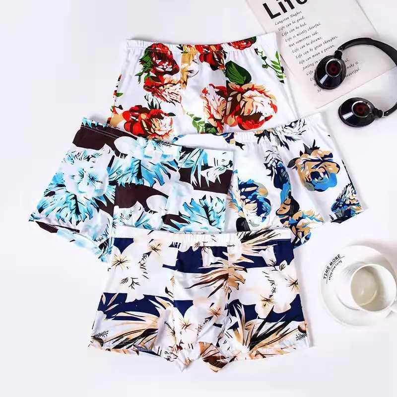 Mens underwear 4-piece/bulk mens underwear mens bag shorts boxing underwear fashionable and sexy mens boxing ultra-thin large size L-4XL W241223