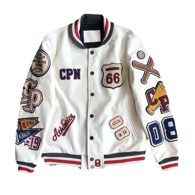 Men's Wear Loose Fitting Suit Streetwear Bomber Varsity Jackets Embroidery Pu Leather Jacket Baseball Motorcycle Coat Outerwear Winter Men Clothi