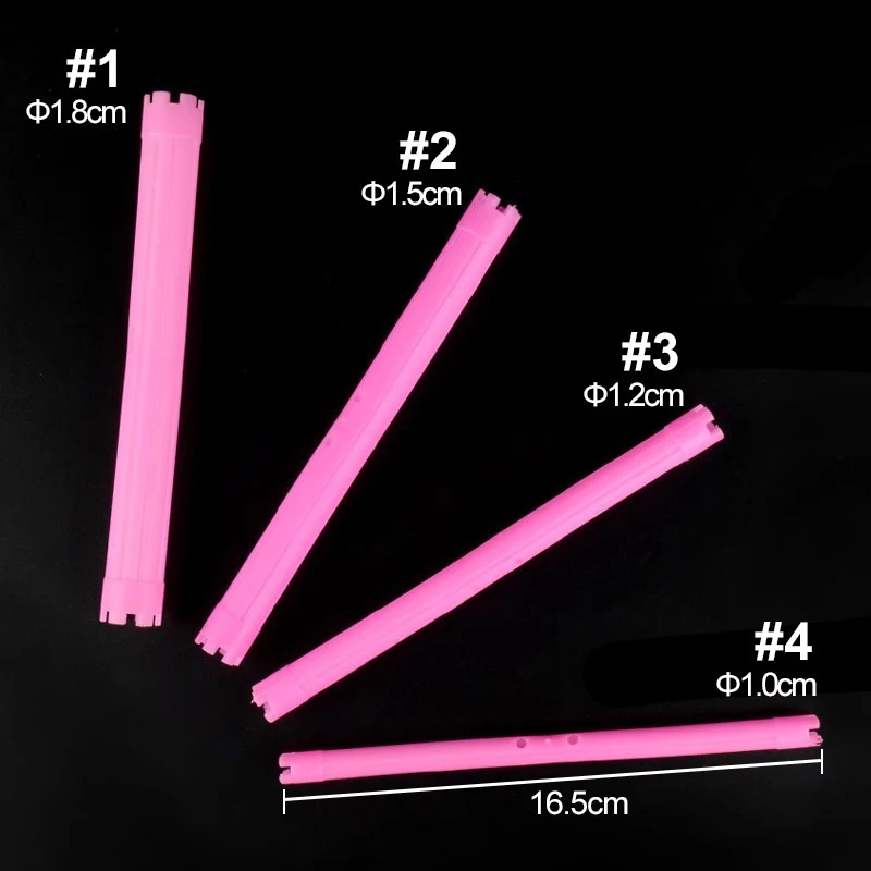 30pcs/set 16.5cm Length Hollow Cold Perm Rods with Rubberbands Extra Long Curler Bars Heatless Rollers Hairdresser Tools 1903 241220