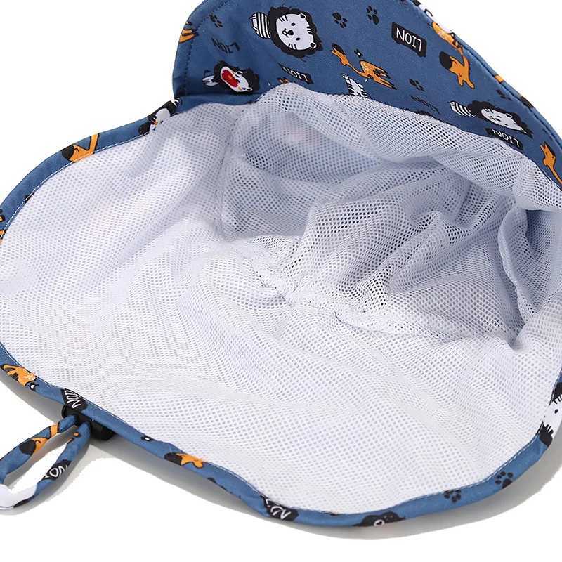 Caps Hats New Panama Summer Baby Bucket Hat Boys and Girls Cartoon Breathable Mesh Childrens Beach Shawl Sun Hat Childrens UV Protective Hat H241223