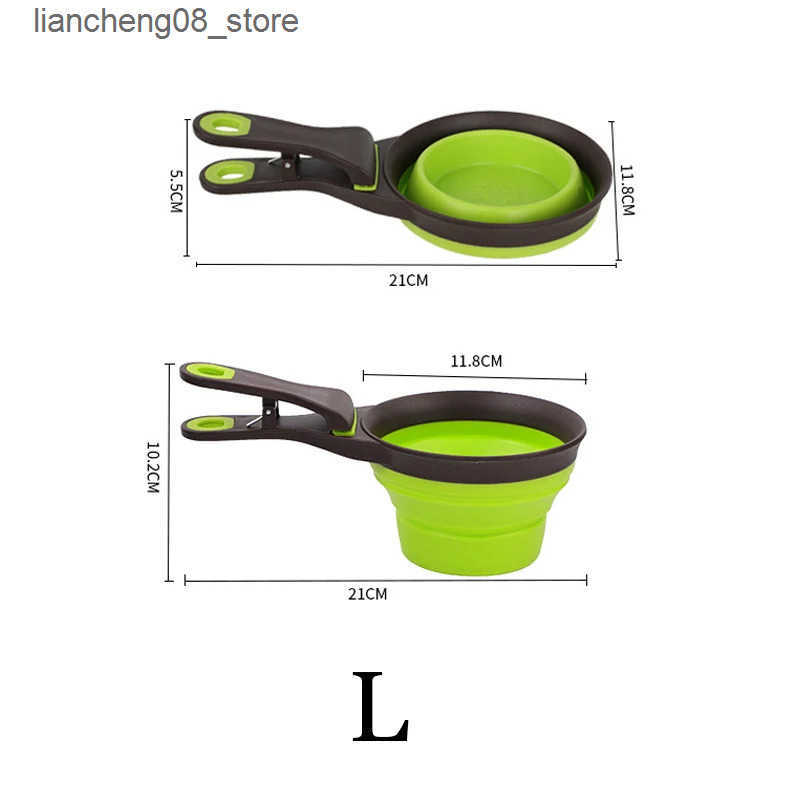 Dog Bowls Dishes Convenient Pet Feeding Spoon Food Shovel Scoop Multifunctional Dog Cat Silicone Container Bowl mascotas Feeder for Animals Dogs L2409