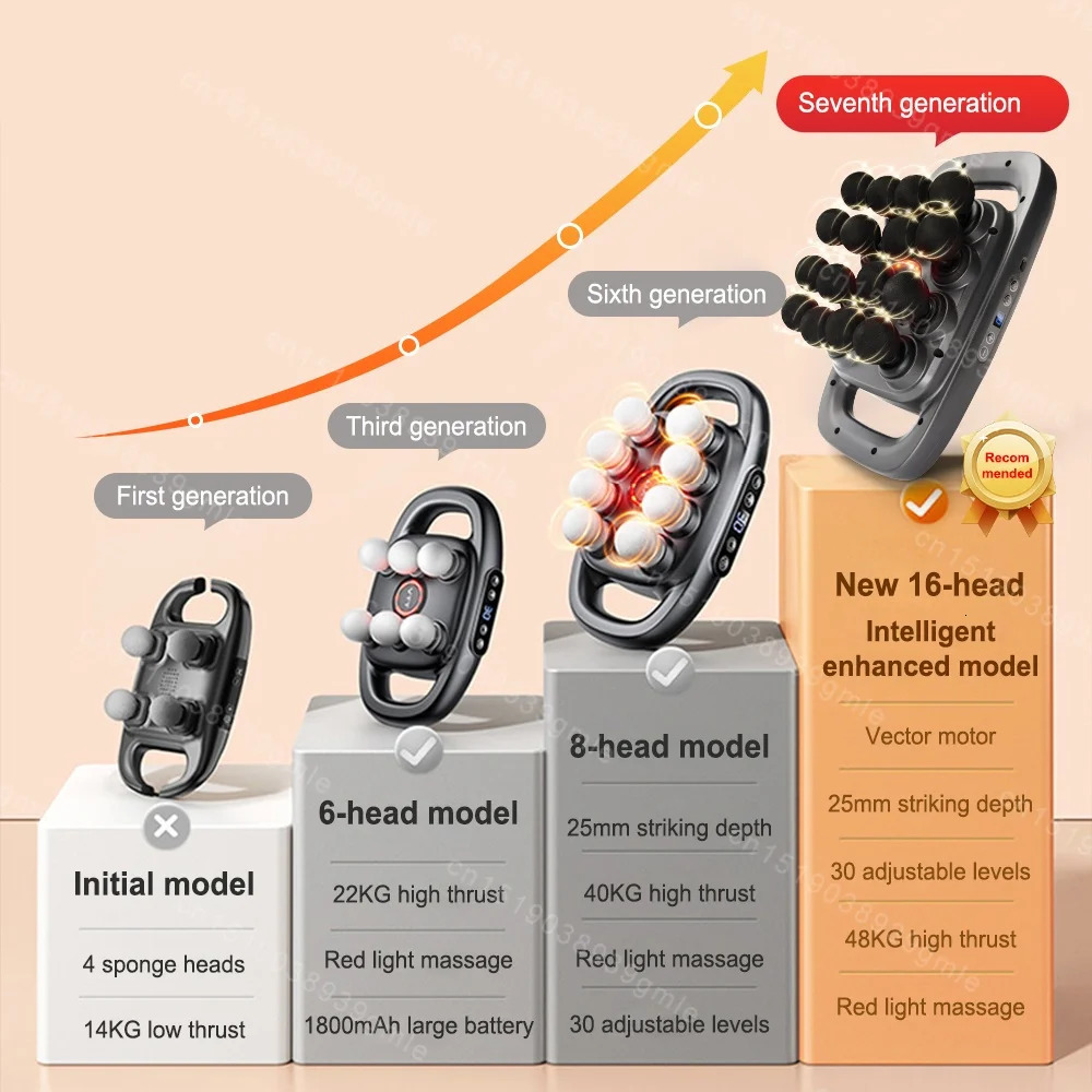 16 head fascia gun highfrequency vibration body massager back and waist neck shoulder Masajeador 241213