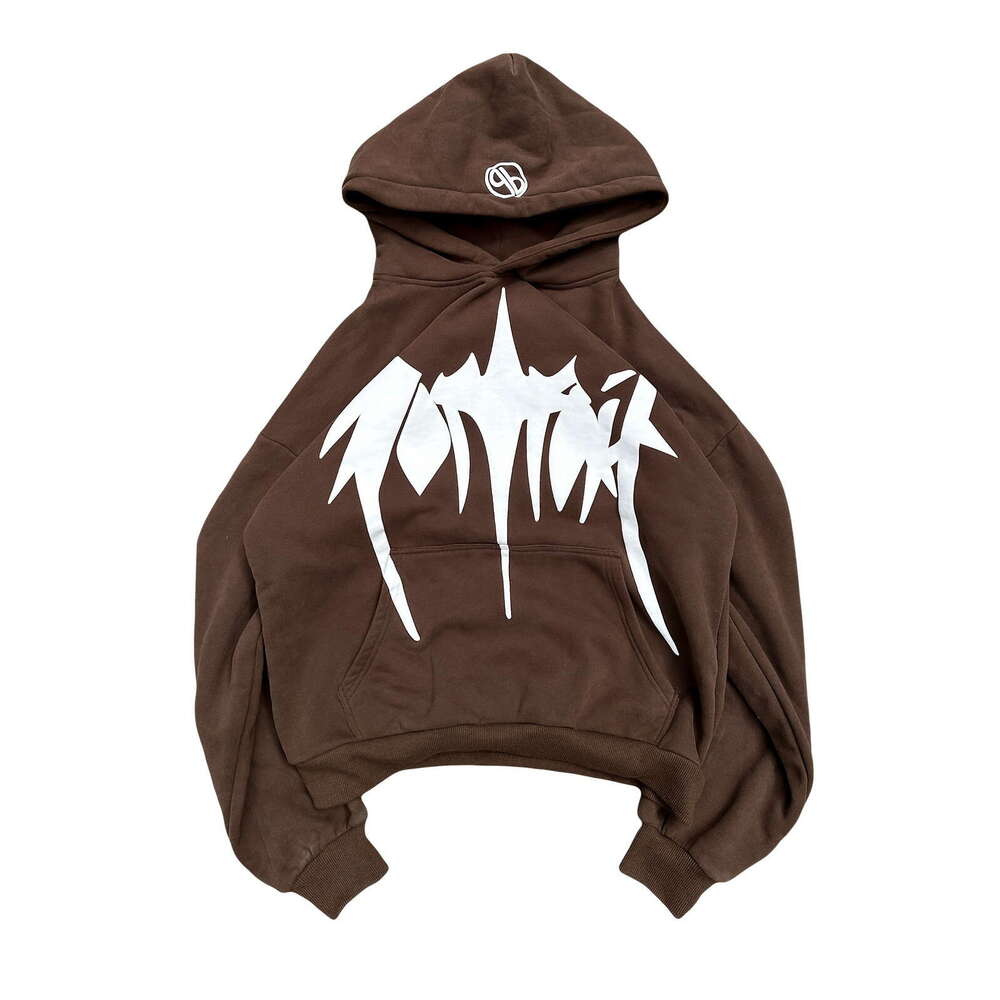 Autumn winter new letter foam zipper cardigan casual personality trend high street hip-hop style men's and women's hoodie