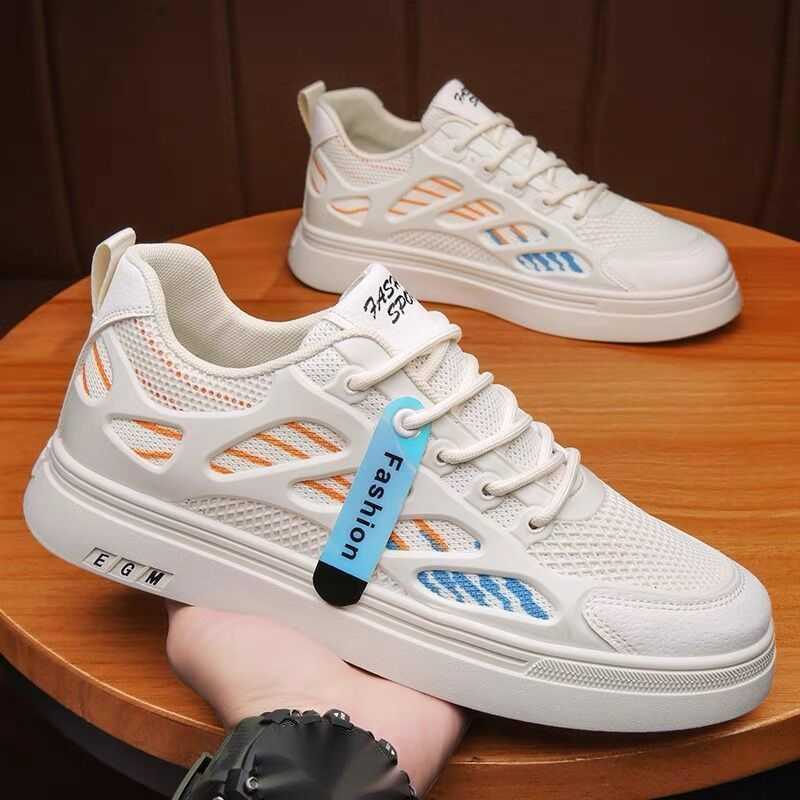 NXY Canvas Shoes Mens Shoes Summer Breathable Mesh Shoes Sports Shoes Korean Version Versatile White Shoes Thick Soled Casual Board Shoes Men