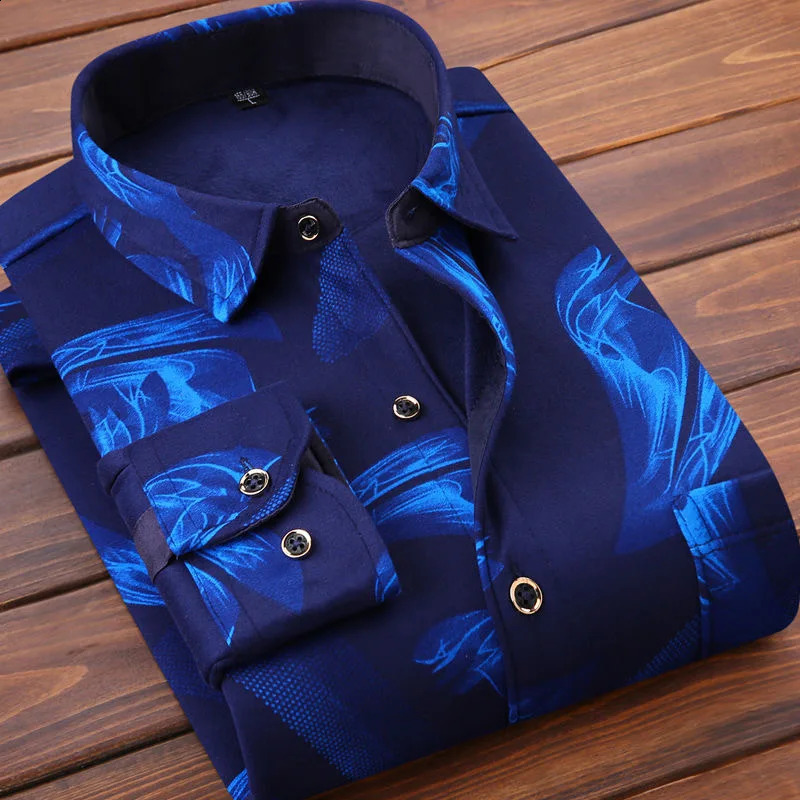 Autumn/Winter Fashion Plaid Shirt Mens Casual Relaxed Comfortable Plus Fleece Thick Warm High Quality Long Sleeve Shirt 241223