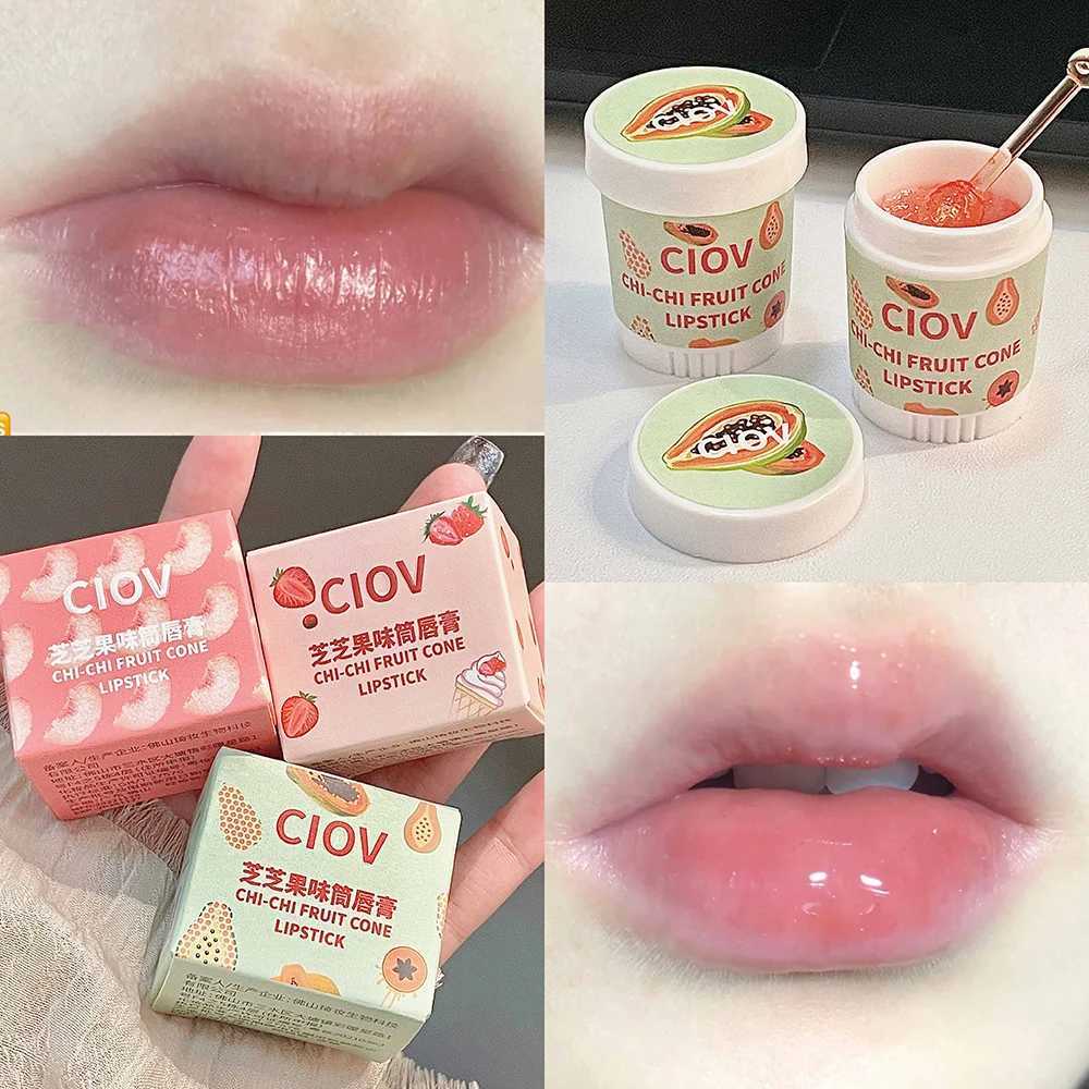 1/3pcs Strawberry Lip Balm Moisturizing Hydrating Peach Lip Sleep Mask Reduce Lip Lines Fruit Cone Lipstick Lips Care CosmeticsXJ241223