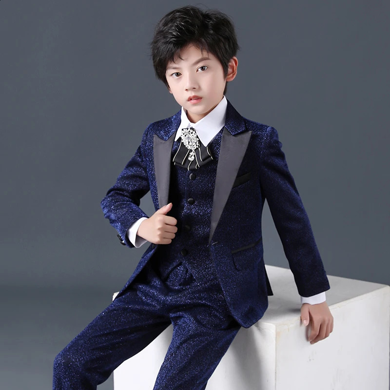Boys Suit Formal Suits for Boys Slim Fit Tuxedo Suits Set Boy Dress Clothes Toddler Wedding Outfit 241223