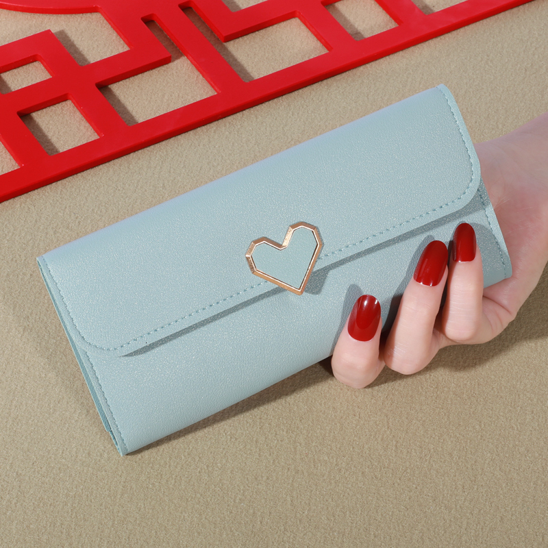 Minimalist Solid Color Long Wallet, Trifold Coin Purse, Clutch Credit Card Holder With Tassel Decor