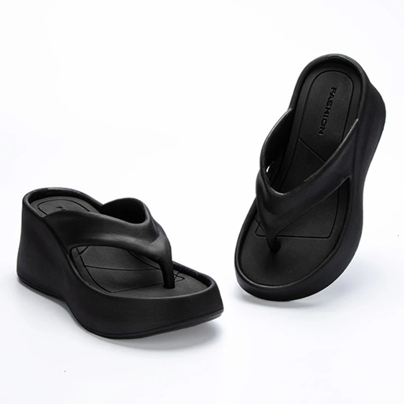 Women Colour Wedges Clip Toe Sandals EVA Outdoor Thick Sole Platform Flipflops Ladies Beach Nonslip y Heel Zapatillas 241213