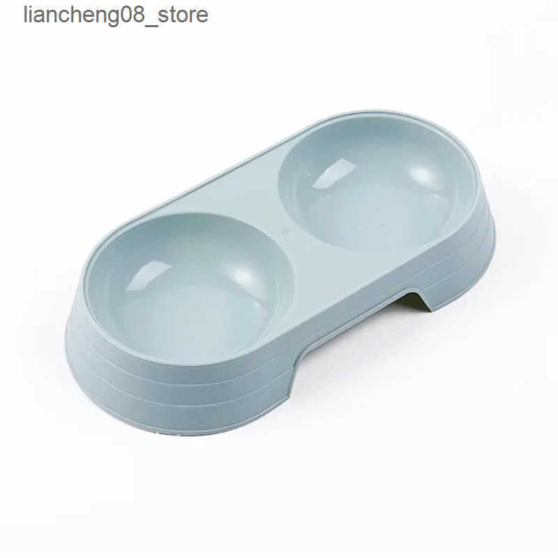 Dog Bowls Dishes Dogs and Cats Double Macarons Plastic Double Pet B owl Drinking Water L240910