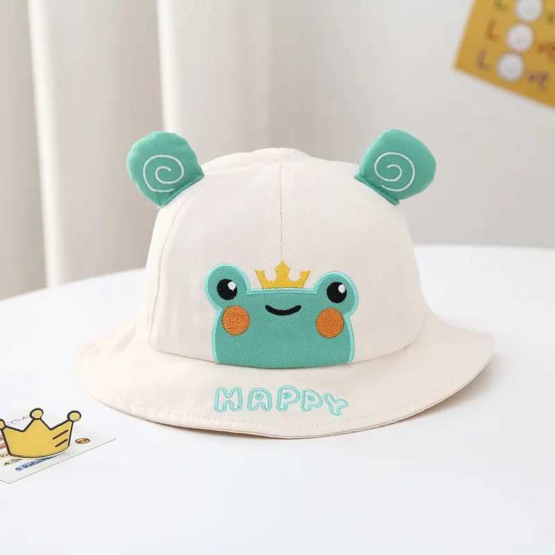 Caps Hats Baby boy sun hat children summer fisherman hat baby girl sun hat cute bear cartoon frog children bucket hat H241223